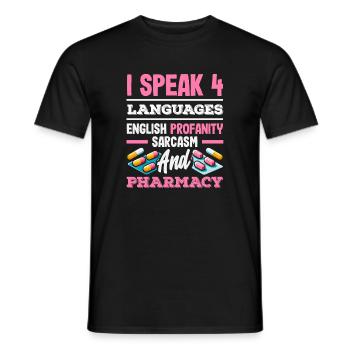 Sprich 4 Sprachen Lustiger Apotheker - Männer T-Shirt - Schwarz - Vorne - AI Model Male 178 light (178cm)