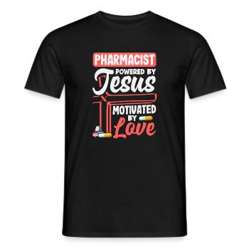 Pharmacist Jesus Christian Pharmacist - Men's T-Shirt - black - Front - AI Model Male 178 light (178cm)