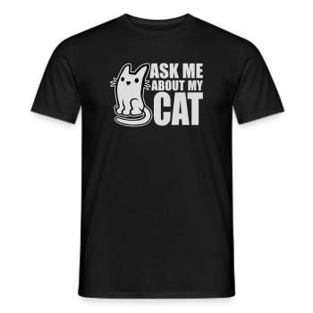 Demandez-moi pour mon chat Chat Amour des animaux Animaux - T-shirt homme - noir - Devant - AI Model Male 178 light (178cm)