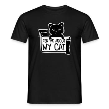 Demandez-moi pour mon chat Chat Amour des animaux Animaux - T-shirt homme - noir - Devant - AI Model Male 178 light (178cm)