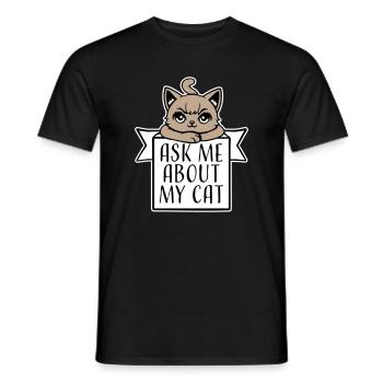 Demandez-moi pour mon chat Chat Amour des animaux Animaux - T-shirt homme - noir - Devant - AI Model Male 178 light (178cm)