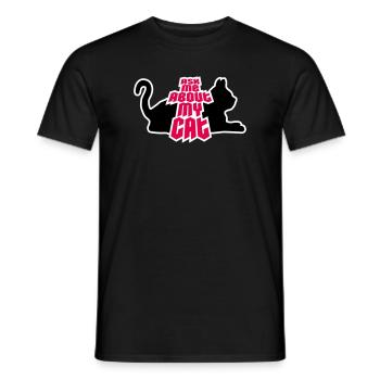 Demandez-moi pour mon chat Chat Amour des animaux Animaux - T-shirt homme - noir - Devant - AI Model Male 178 light (178cm)