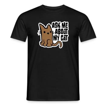Demandez-moi pour mon chat Chat Amour des animaux Animaux - T-shirt homme - noir - Devant - AI Model Male 178 light (178cm)