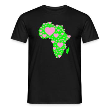 Africa Heart Pattern - Men's T-Shirt - black - Front - AI Model Male 178 light (178cm)