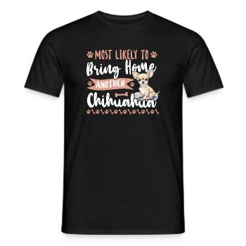 Chihuahua Chihuahueño Most Likely - Männer T-Shirt - Schwarz - Vorne - AI Model Male 178 light (178cm)