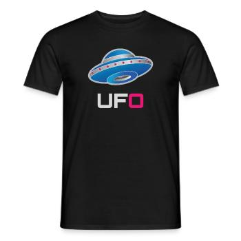 Futuristisches Neon-UFO - Männer T-Shirt - Schwarz - Vorne - AI Model Male 178 light (178cm)
