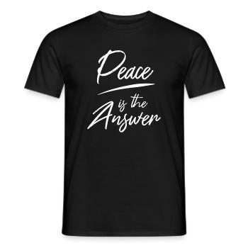 Peace is the Answer Typografie Design Spruch - Männer T-Shirt - Schwarz - Vorne - AI Model Male 178 light (178cm)