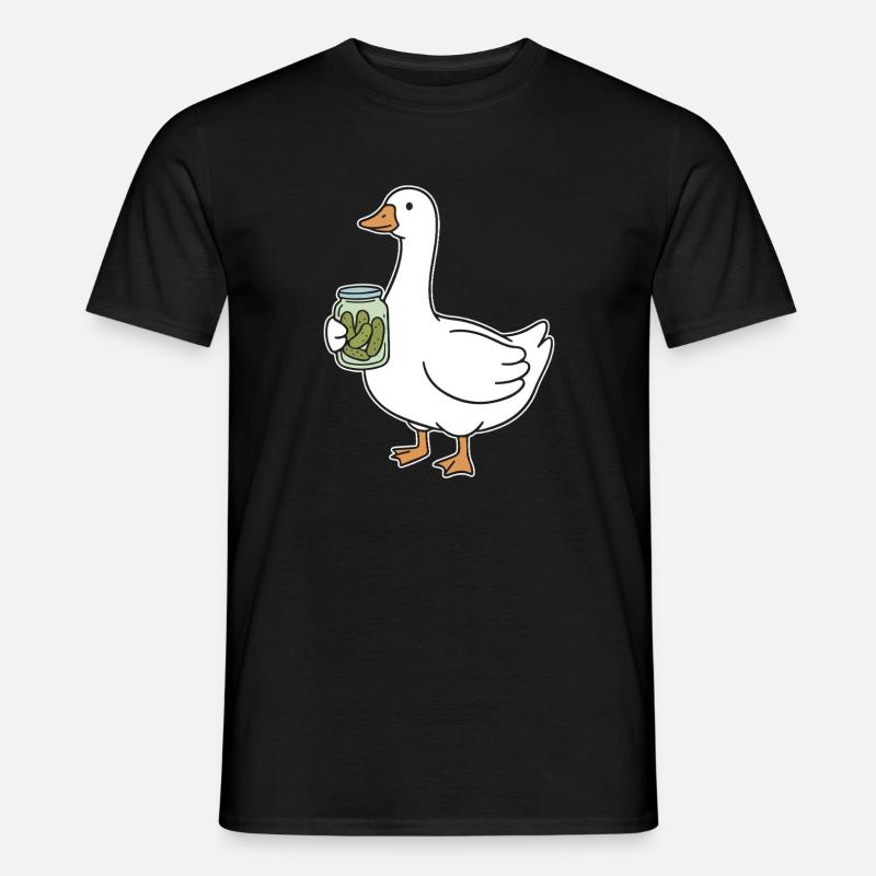 Ente mit Einmachglas Gurken - Männer T-Shirt - Schwarz