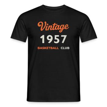 Vintage 1957 – Basketball Club Retro Birth Year - Men's T-Shirt - black - Front - AI Model Male 178 light (178cm)