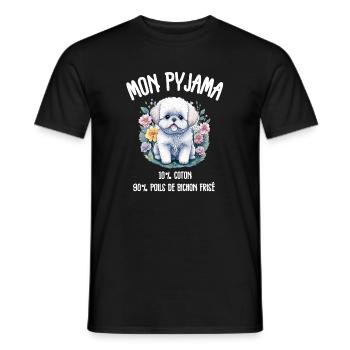 Lustiger Hund Bichon-Schlafanzug - Männer T-Shirt - Schwarz - Vorne - AI Model Male 178 light (178cm)