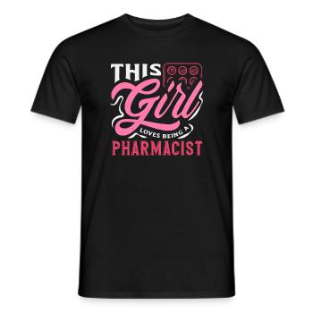 This Girl Loves Being A Pharmacist - Men's T-Shirt - black - Front - AI Model Male 178 light (178cm)