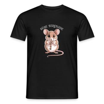 Flûte à bec - École de musique Sweet Serenade Mouse - T-shirt homme - noir - Devant - AI Model Male 178 light (178cm)