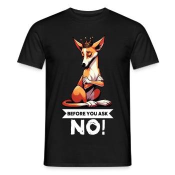 Before You Ask Podenco Podencos Podencoliebhaber - Men's T-Shirt - black - Front - AI Model Male 178 light (178cm)
