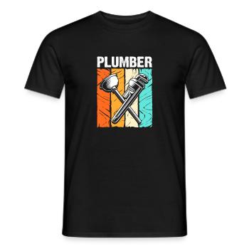 Plombier Plombier - T-shirt homme - noir - Devant - AI Model Male 178 light (178cm)
