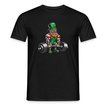 Kraft Leprechaun in fitness look - Men's T-Shirt - black - Front - AI Model Male 178 light (178cm)