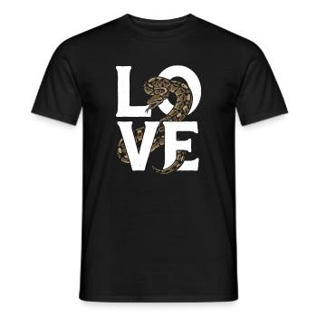 King Python Snakes LOVE Terrarium Python - Men's T-Shirt - black - Front - AI Model Male 178 light (178cm)