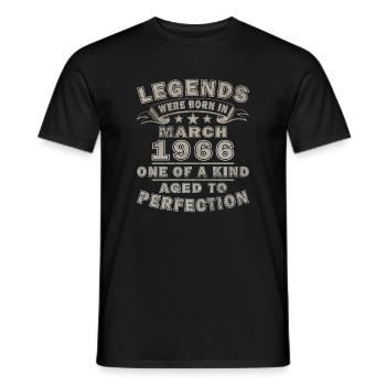 March 1966 - Men's T-Shirt - black - Front - AI Model Male 178 light (178cm)