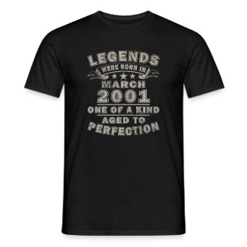 Vintage march 2001 Birthday march 2001 Retro 2001 - Men's T-Shirt - black - Front - AI Model Male 178 light (178cm)