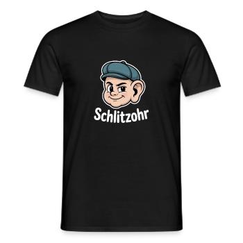 Sly Naughty Cartoon Head with Hat - Men's T-Shirt - black - Front - AI Model Male 178 light (178cm)
