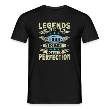 1966 März Geburtstag Legende - Männer T-Shirt - Schwarz - Vorne - AI Model Male 178 light (178cm)