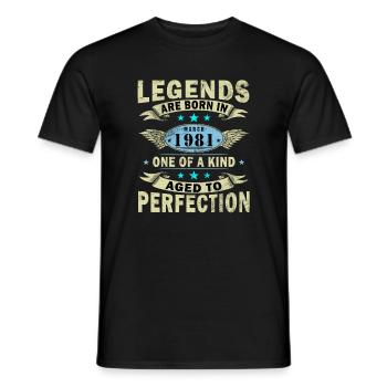 Marche des légendes du jubilé 1981 mars 1981 - T-shirt homme - noir - Devant - AI Model Male 178 light (178cm)