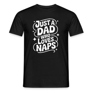 Just a Dad Who Loves Naps - Men's T-Shirt - black - Front - AI Model Male 178 light (178cm)
