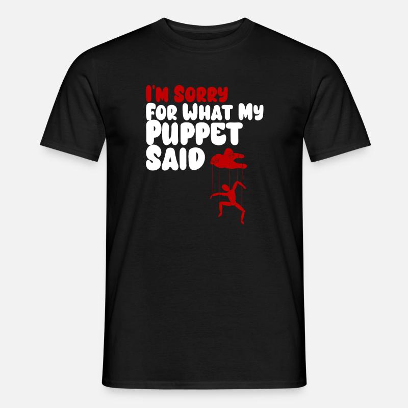 Puppet Confession on Strings - Men’s T-shirt - black