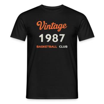 Vintage 1987 – Basketball Club Retro Birth Year - Men's T-Shirt - black - Front - AI Model Male 178 light (178cm)