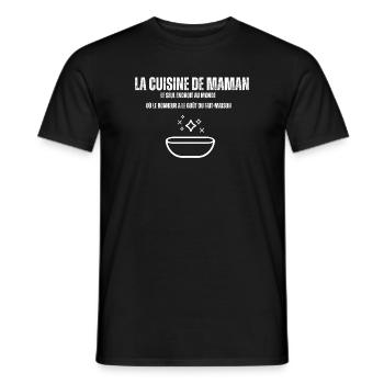 La cuisine de maman  - T-shirt homme - noir - Devant - AI Model Male 178 light (178cm)