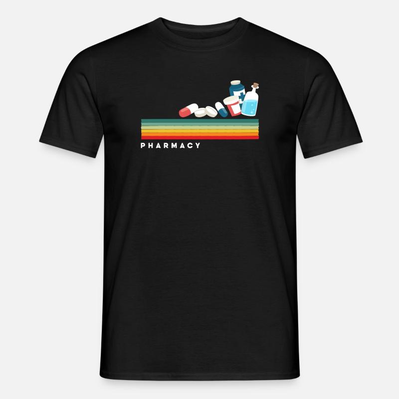 Retro pharmacist pharmacy technician - Men’s T-shirt - black