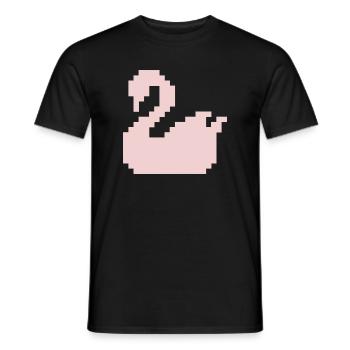 Pixel Swan Pink Silhouette - Men's T-Shirt - black - Front - AI Model Male 178 light (178cm)