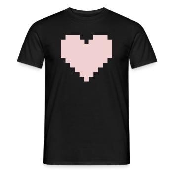 Cœur Rose Pixel - T-shirt homme - noir - Devant - AI Model Male 178 light (178cm)