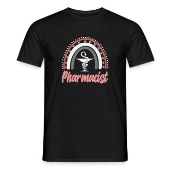 Boho Rainbow Pharmacist Pharmacy Technician - Men's T-Shirt - black - Front - AI Model Male 178 light (178cm)