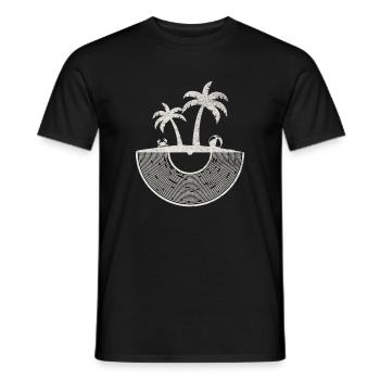 Art du coucher de soleil sur une île tropicale en vinyle - T-shirt homme - noir - Devant - AI Model Male 178 light (178cm)