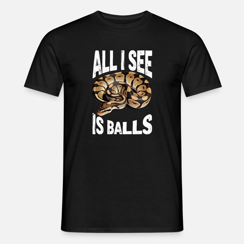 Königspython Schlangen Liebhaber Terrarium Python - Männer T-Shirt - Schwarz