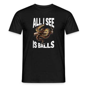 Königspython Schlangen Liebhaber Terrarium Python - Männer T-Shirt - Schwarz - Vorne - AI Model Male 178 light (178cm)