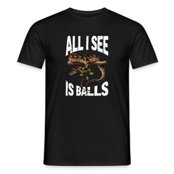 Königspython Schlangen Liebhaber Terrarium Python - Männer T-Shirt - Schwarz - Vorne - AI Model Male 178 light (178cm)