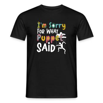 Désolé pour ce que Poppet a dit - T-shirt homme - noir - Devant - AI Model Male 178 light (178cm)