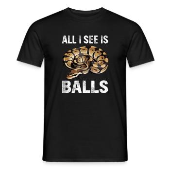 Königspython Schlangen Liebhaber Terrarium Python - Männer T-Shirt - Schwarz - Vorne - AI Model Male 178 light (178cm)