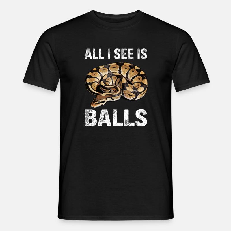 Königspython Schlangen Liebhaber Terrarium Python - Männer T-Shirt - Schwarz
