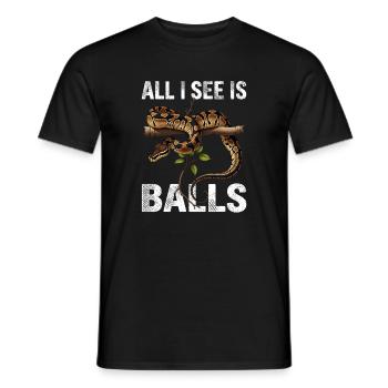 King Python Snakes Lover Terrarium Python - Men's T-Shirt - black - Front - AI Model Male 178 light (178cm)