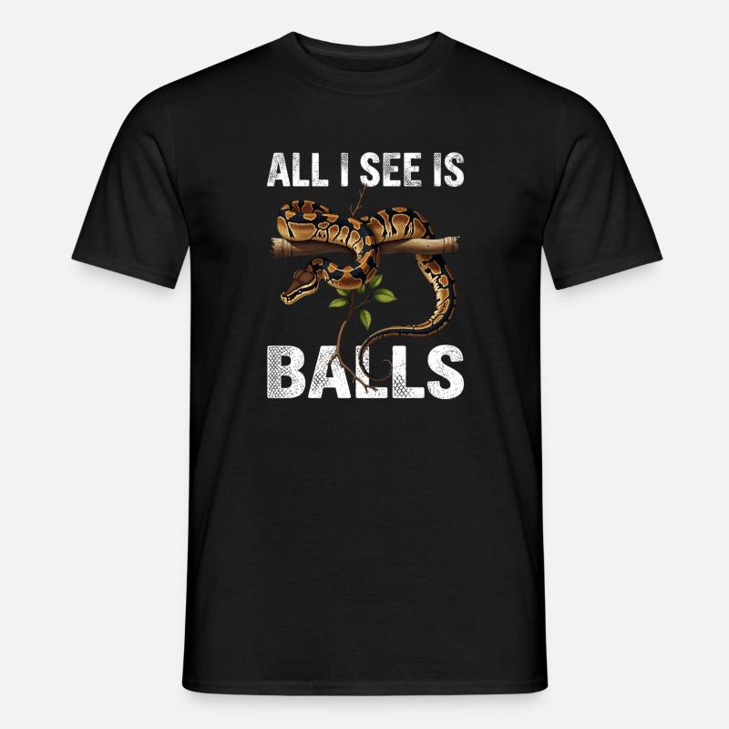 Königspython Schlangen Liebhaber Terrarium Python - Männer T-Shirt - Schwarz