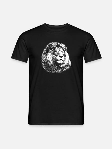 Leo – realistic black and white graphics - Men's T-Shirt - black