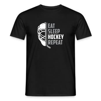 Hockey - Männer T-Shirt - Schwarz - Vorne - AI Model Male 178 light (178cm)