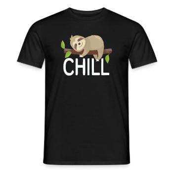 Paresseux relaxés sur branche, design relaxant - T-shirt homme - noir - Devant - AI Model Male 178 light (178cm)