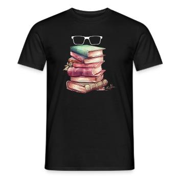 Book Lover Book Nerd - Men's T-Shirt - black - Front - AI Model Male 178 light (178cm)