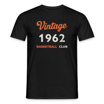 Vintage 1962 – Basketball Club Retro Birth Year - Men's T-Shirt - black - Front - AI Model Male 178 light (178cm)