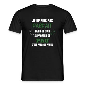 Supporter Pau Humour Rugby - T-shirt homme - noir - Devant - AI Model Male 178 light (178cm)