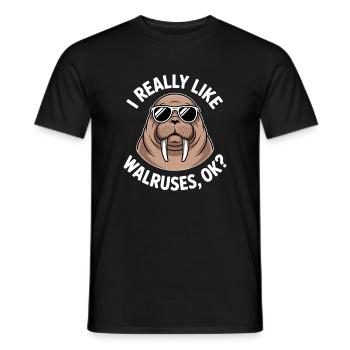 Walrus Saying Walruses Funny Walrus Gift - Men's T-Shirt - black - Front - AI Model Male 178 light (178cm)
