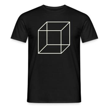 Geometric Wire Cube - Men's T-Shirt - black - Front - AI Model Male 178 light (178cm)